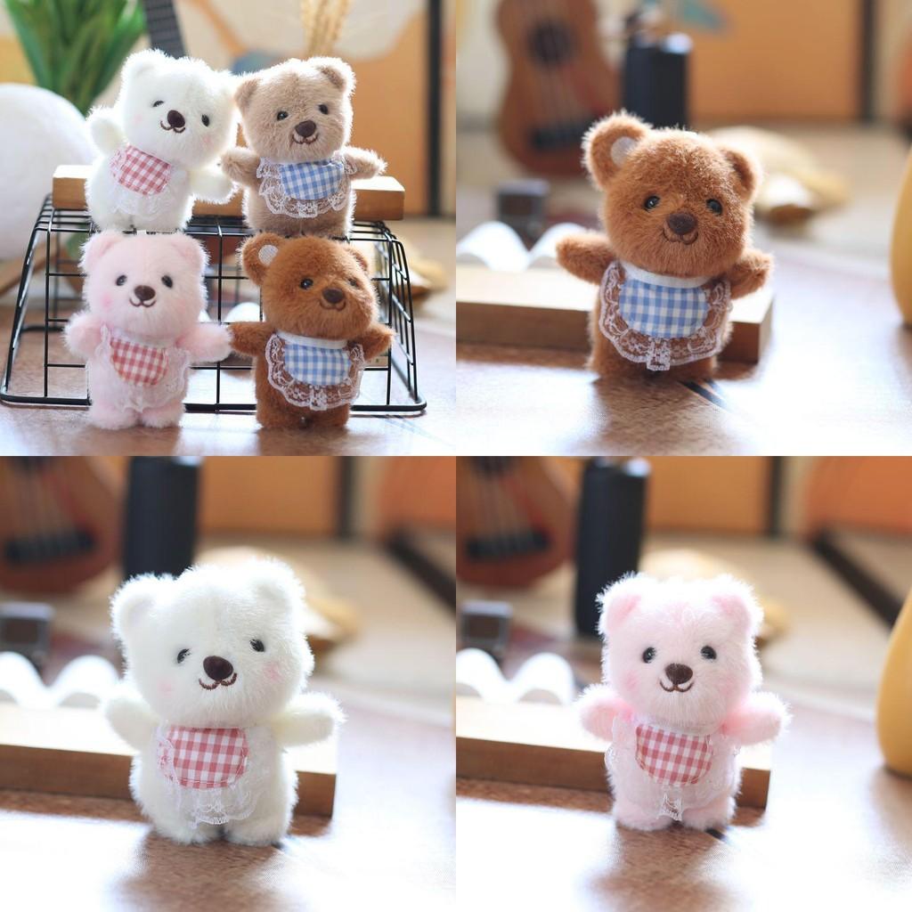 Bearshaped Plush Keychain Charm Short Pile Material Bag Decoration Collecting