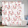 Retro Bicycle Pattern Shower Curtain Romantic Red Floral Decor for Bathroom Size: 72''x84'' |.com