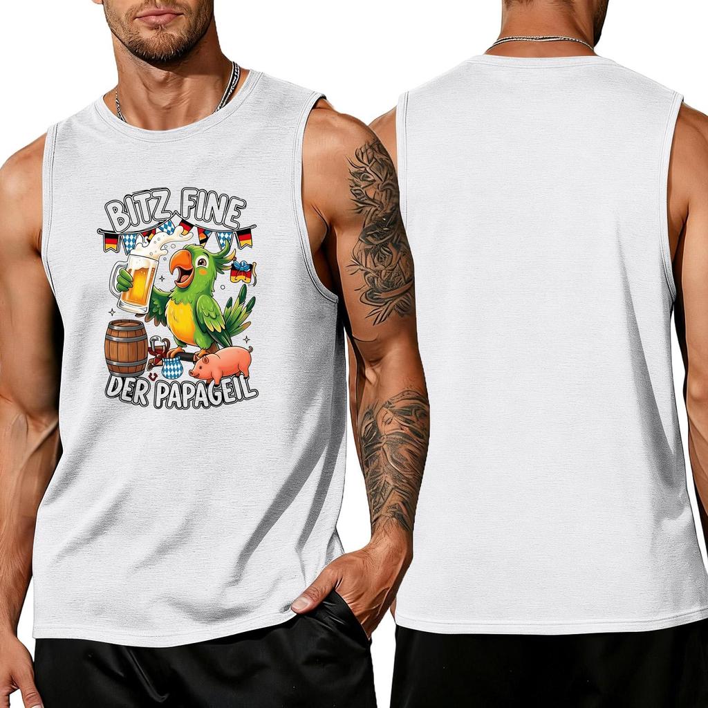 Men's Sleeveless Tank Top Tropical Style Summer Casual Loose Fit Lightweight Daily Wear Beach Shirt for Outdoor Activities