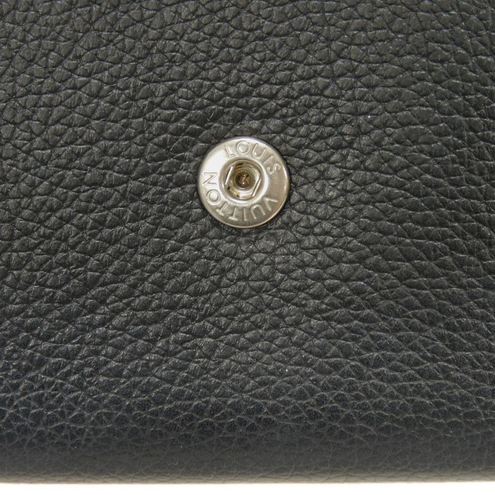 Used 12564 Portefeiulle Lock Mini M63921 7942 Current LV Signature Grain Calfskin Black LV Logo Noir Unisex from Japan