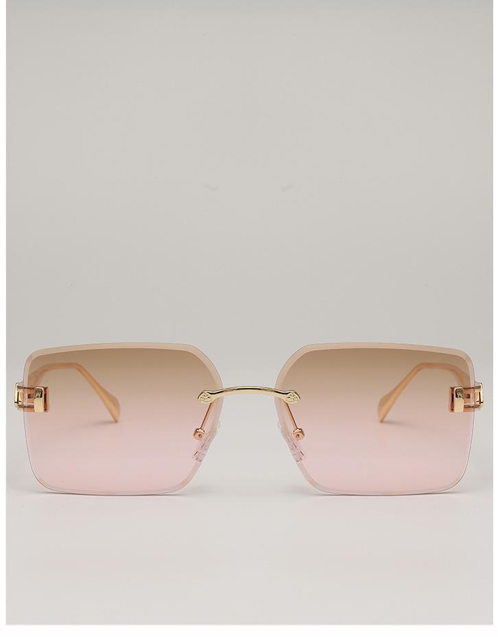 European & American Frameless Gradient Sunglasses: Trendy Large Metal Frames