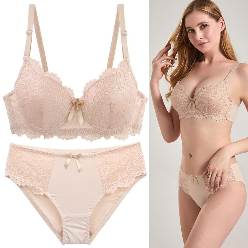 European and American Sexy Bra Set with Lace Embroidery Fashionable Lingerie Comfortable and Skin-friendly Panties