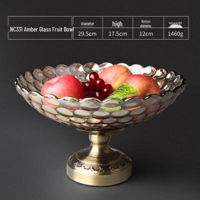 Flavinmci European Crystal Glass Double-Layer Fruit Plate