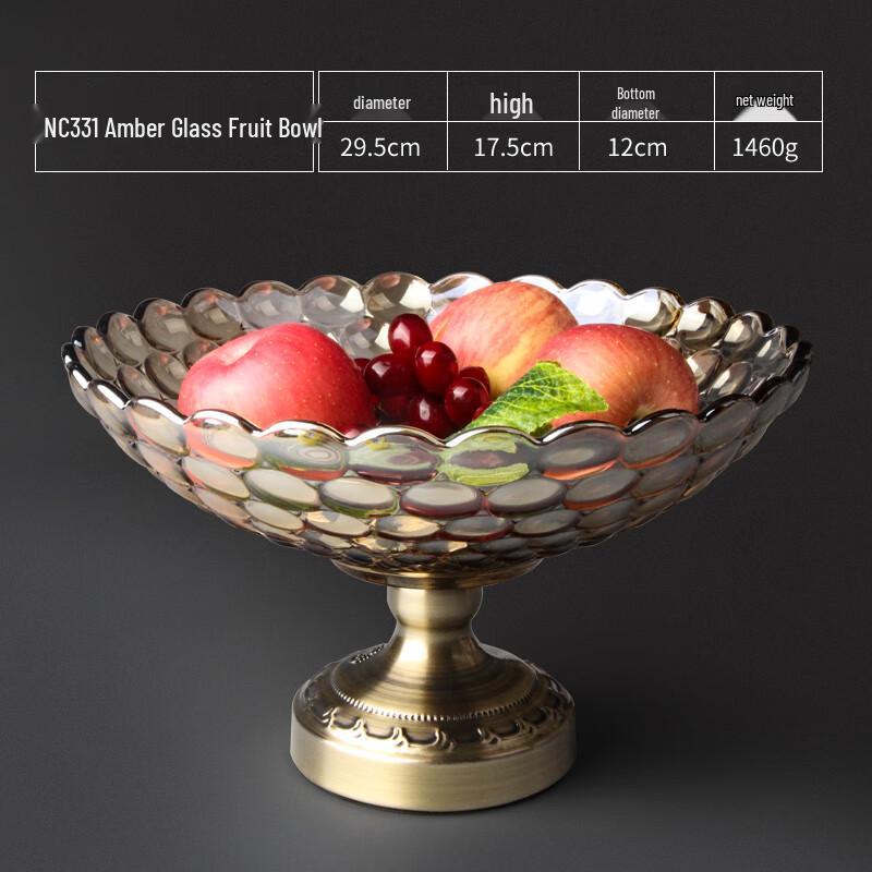 Modern European Crystal Glass Fruit Bowl