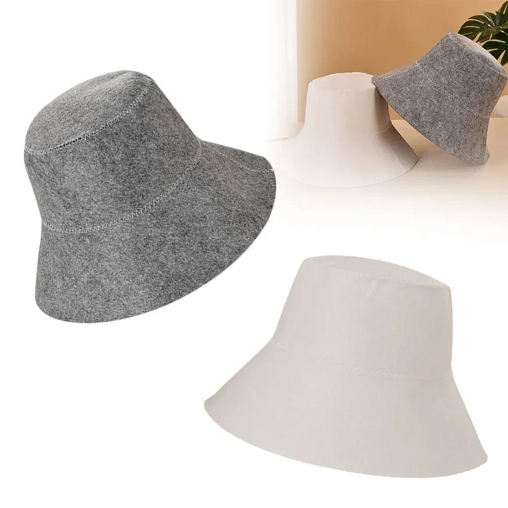 Felt Head Protection Anti Heat Sauna Hat Thicken Wool Felt Shower Cap Hair Turban Quickly Drying Hats Sauna Bathroom Accessories