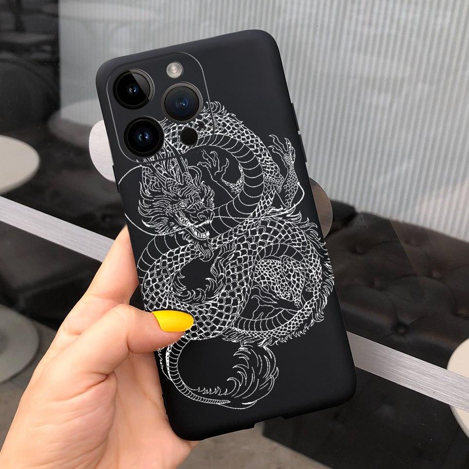 Cases For iPhone 14 Pro Max Case Apple iPhone 14 Pro 14Plus Astronaut Dragon Cool Style Back Cover Matte Ultra Soft Sikilly Capa