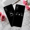 Compatible Sony 10 VI 2024 Phone Case - Black TPU with Hollow Simple Lines Design