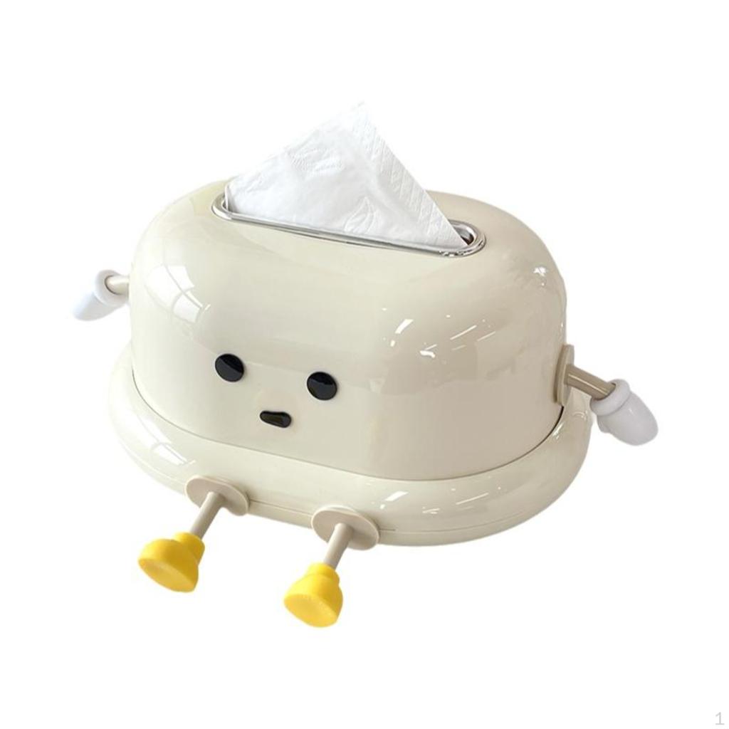 Tissue Box Cover, Creative Napkin Holder, Living Room Desktop Organizer Butter Yellow Figure