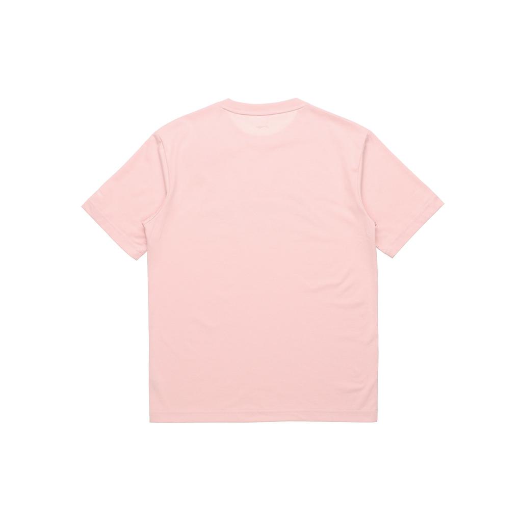 Li-Ning Sports Fashion Series Pattern Print Loose Round Neck Short Sleeve T-Shirt Unisex Tops Pink AHSR340-14