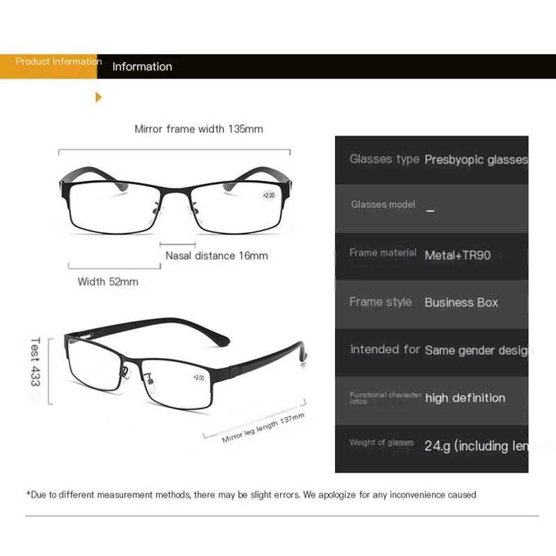 Neue Vollrahmen-Lesebrille für Herren Mode Business Sport Trend Alterssichtigkeit Brille für Damen+1.0+2.0+3.0+4.0+4.0