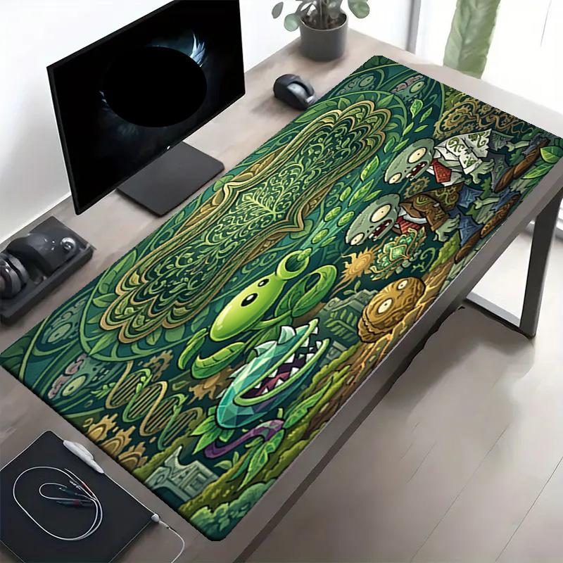 Plants vs. Zombies Print Mouse Pad, Anti‑Slip Desktop keyboard Mat, for PC Laptop Gaming Working Daily Use, Cool Festival Surprise Gift