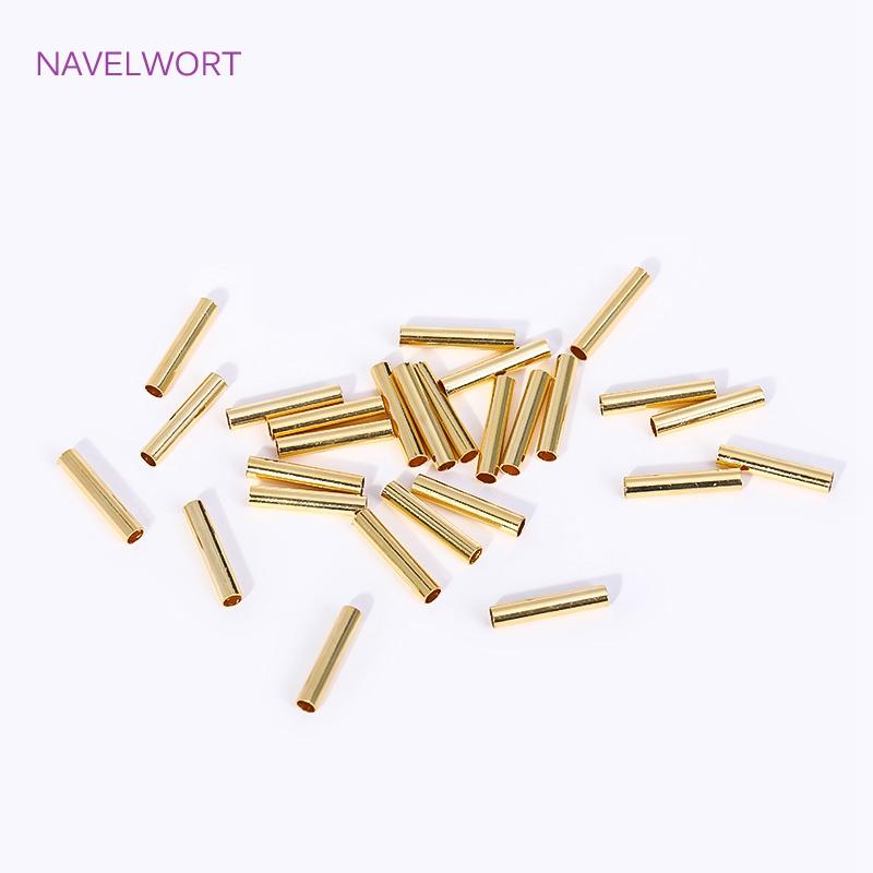 2*10mm Brass Smooth Tube Beads 18K Gold Plated Tube Beads Spacer Beads For Jewelry Making, DIY Jewelry Material Wholesale