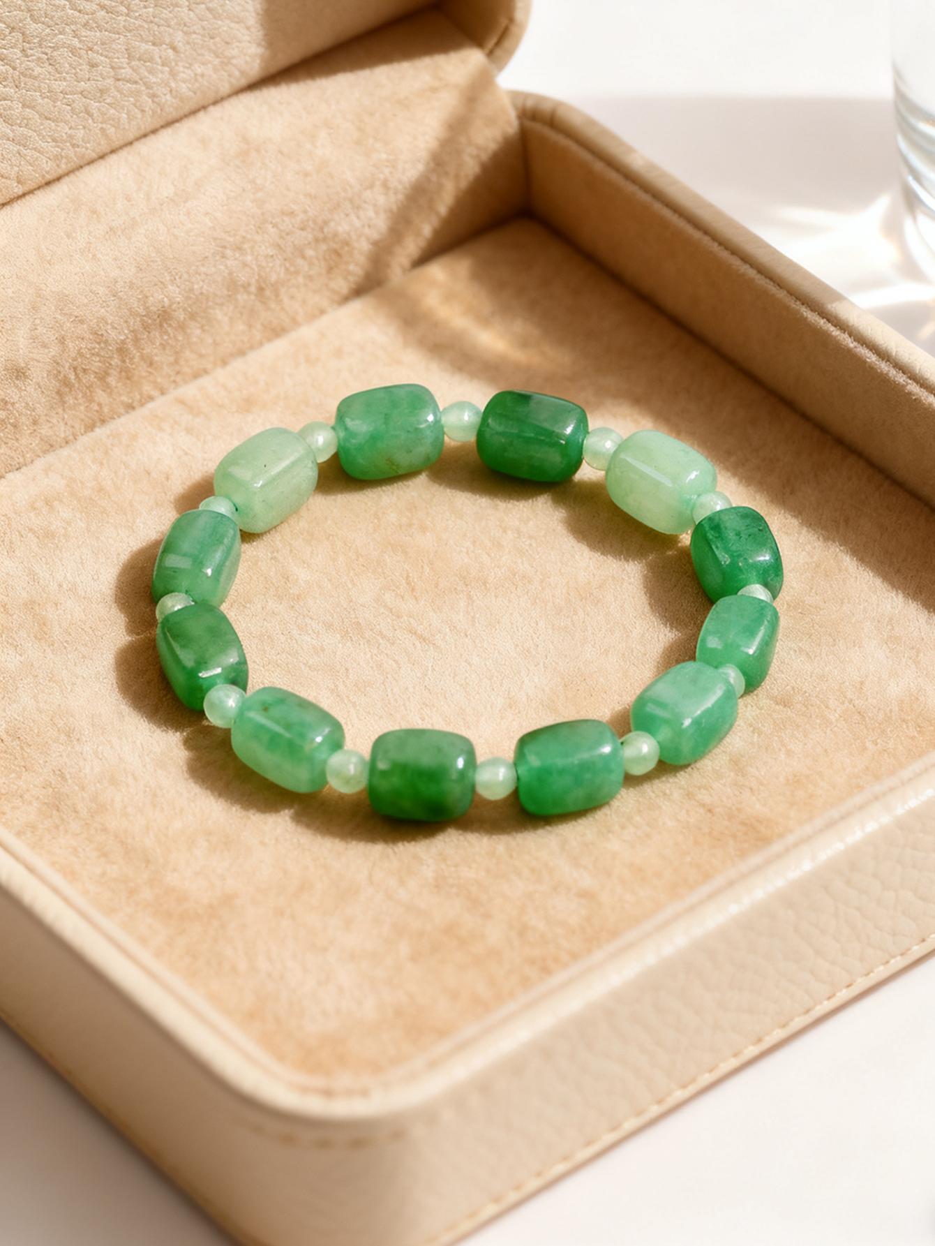 

Rectangular White Jade Bracelet 4mm Natural Stone Beads Healing Energy Reiki Charm for Positive Vibes & Calming Aura Jewelry New 17cm-6.69inch