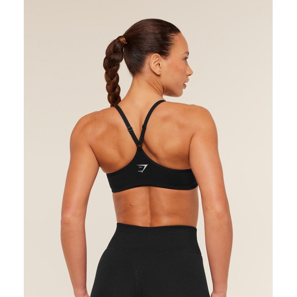 Gymshark Interval Seamless Light Support Sports Bra Black B5c9r Bb2j