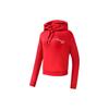 Solid Color Loose Sports Knit Hoodie Women Hoodies Red A11W311210F-RD