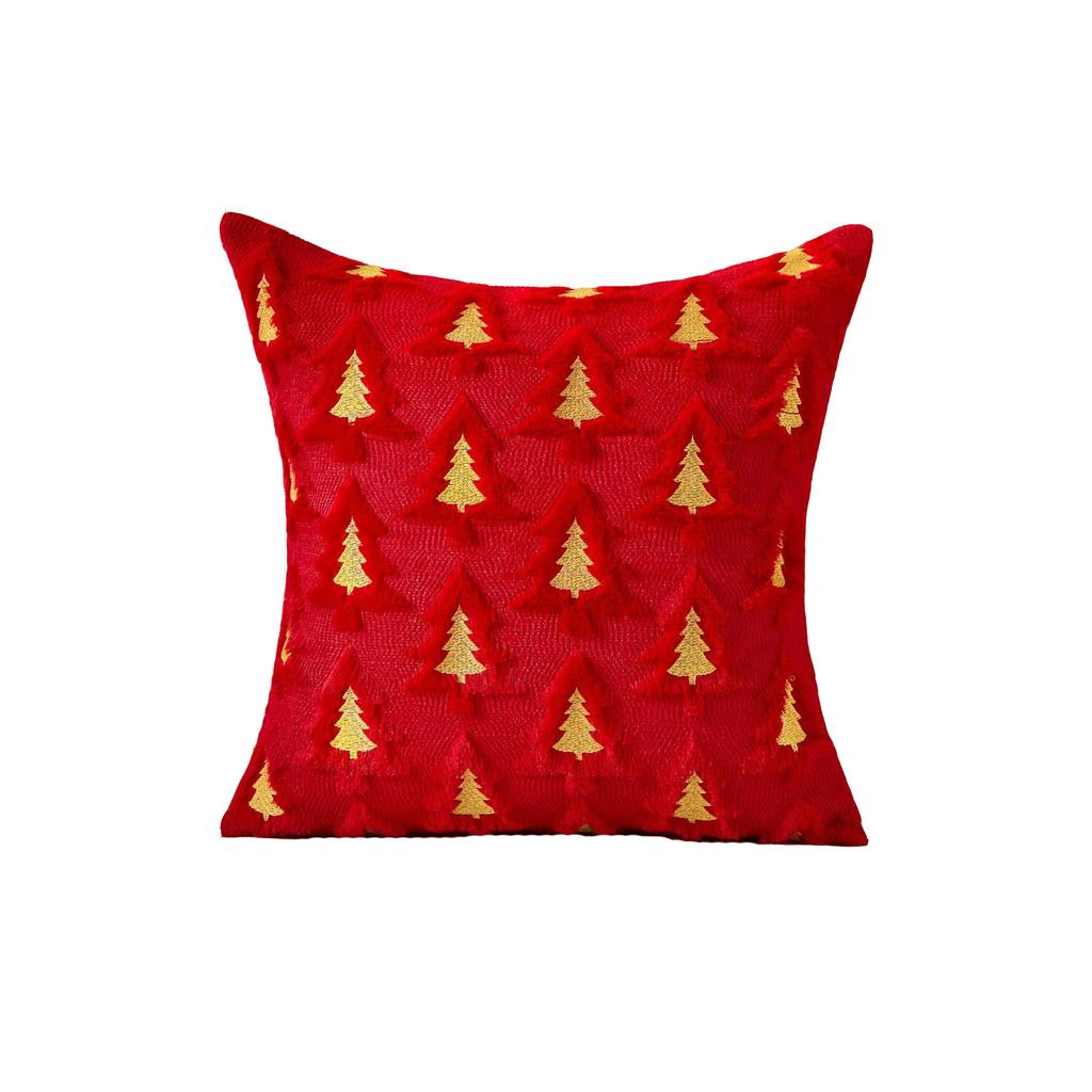 Christmas Throw Pillow Cover With Tree Decoration, Throw Pillow Soft Plush Cushion Cover For Holiday Winter Home Sofa Bed Porch