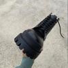 Herren Neue Herbst- und Winter Samt Dicksohlige Erhöhende Nischenmode Stiefel Lokomotiv-Tooling-Schuhe