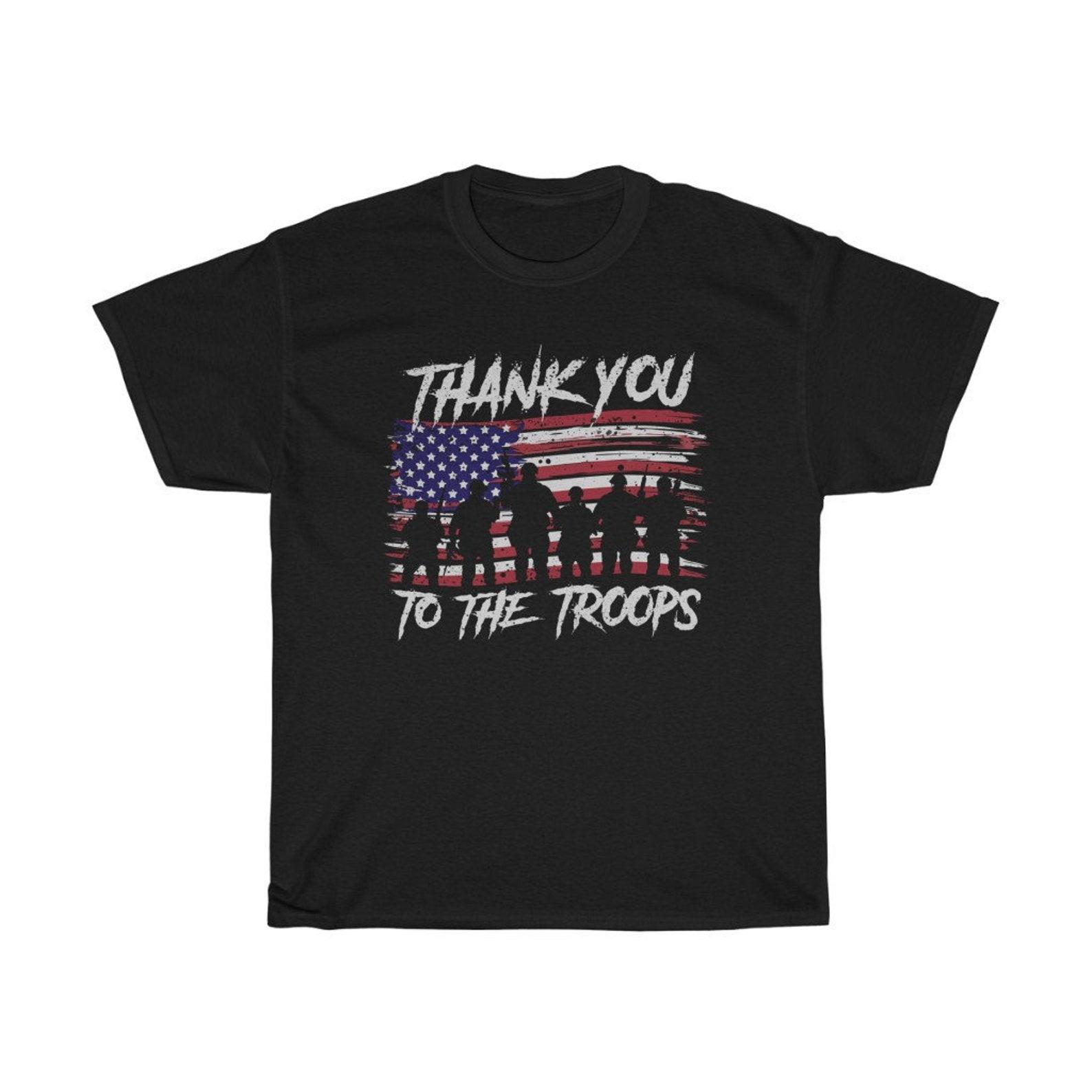 Thank You To The Troops Patriotic 4th Of July T-Shirt 2XL