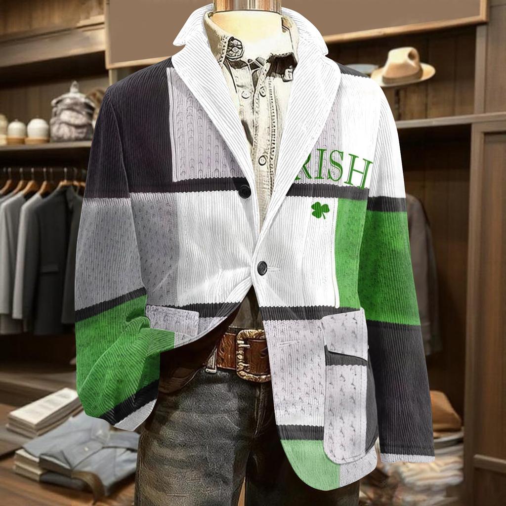 Herren Druck Kord Warm Taschen Anzugjacke Cardigan Herren Freizeitanzug