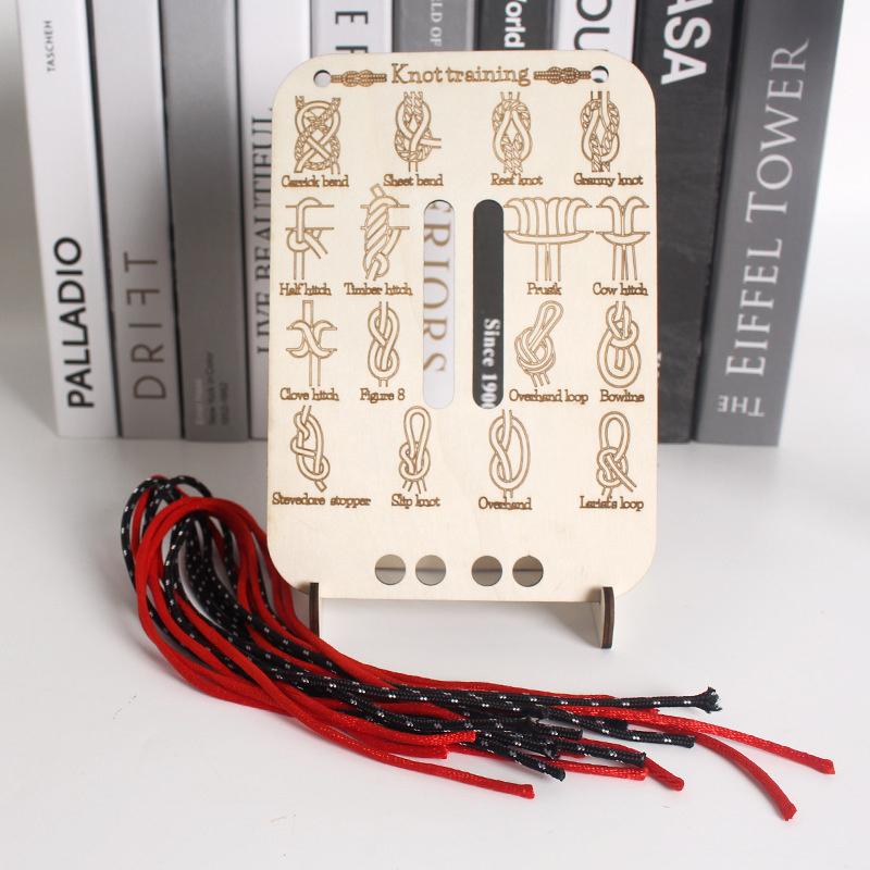 

Learn Knot Training Board Multi-Functional Durable Portable Paracord Knot Tying Practice Kit For Outdoor Survival Marine Skills