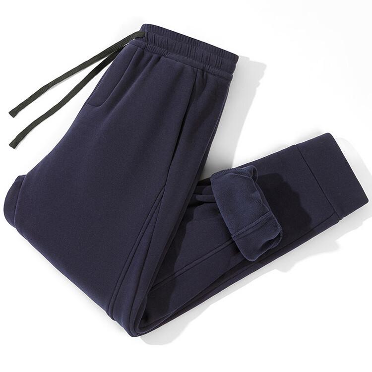 

Мужские ветрозащитные бархатные брюки с флисовой подкладкой - теплая зимняя одежда 3XL темно-синий