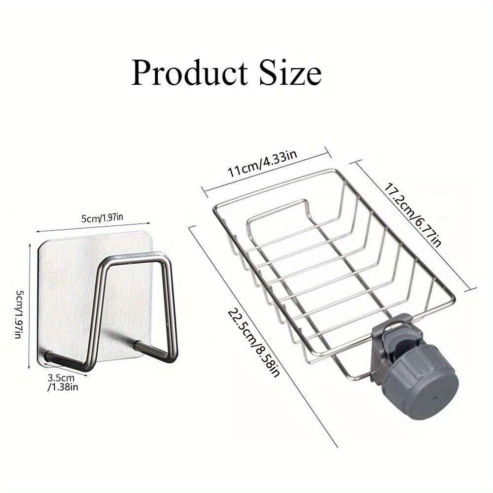 Adjustable Stainless Steel Kitchen Faucet Shelf, No Drilling Required, Space Saving Storage Rack