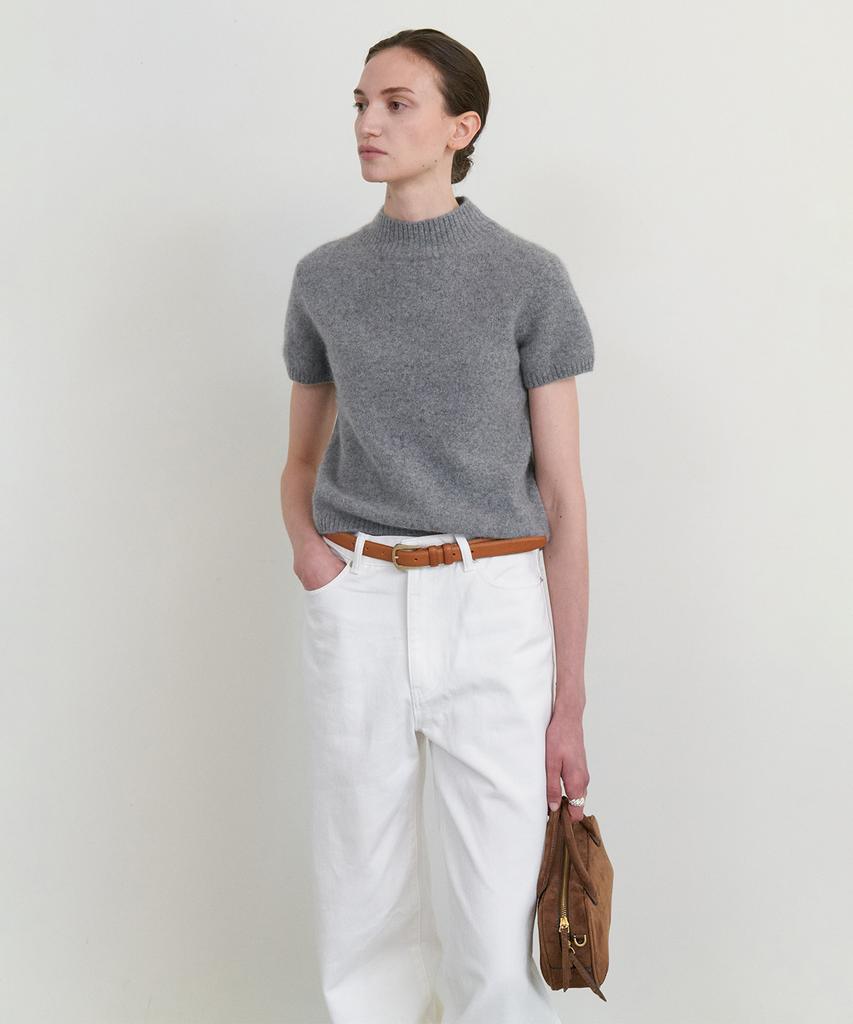 STEP AROUND Mar Crop Half Knit_M/Grey
