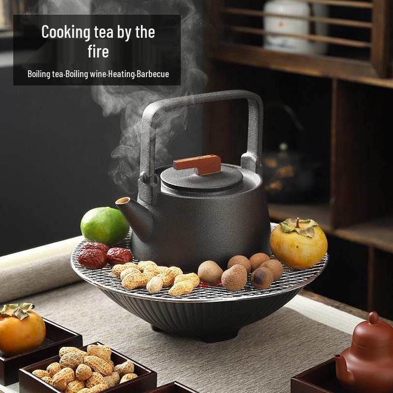 Chinese Style Indoor Tea and Wine Warmer Set with Electric Ceramic Stove and Glass Teapot