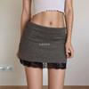 High Waist Lace Bag Hip Patchwork Fashion All-in-one Skirt