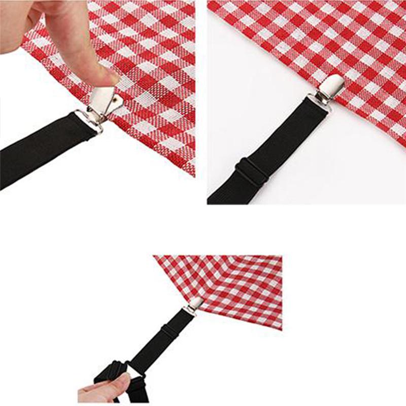 4Pcs Adjustable Elastic Sheet Buckle Anti-slip Fixed Clothes Trousers Curtain Clips
