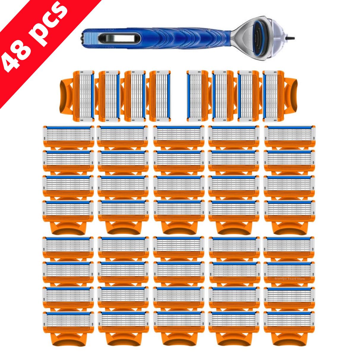 Old-Fashioned Genuine Fusion Razor For Men Face Hair Shaving Removal Safety Manul Shaver Replacement Razor Blades Cassettes