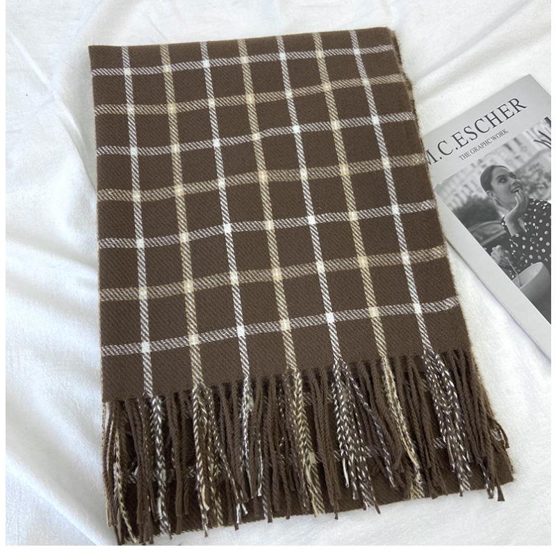 Women Imitation Cashmere Plaid Scarf Women's Autumn and Winter Fashion Shawl Winter Thickened Cold-proof and Warm Scarf