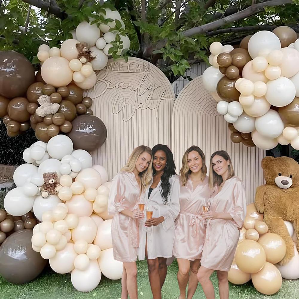 Retro Brown Balloons Arch Kit White Sand Nude Khaki Balloon Garland Wedding Bride Shower Home Birthday Party Decoration Globos