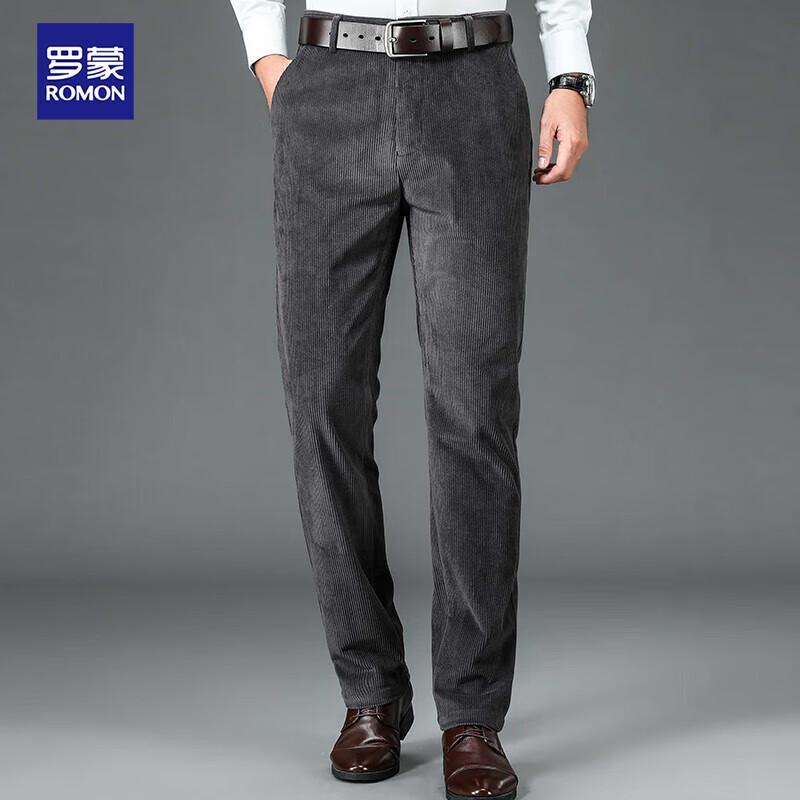 ROMON Men's Corduroy Casual Straight-Leg Pants