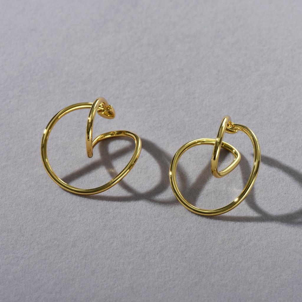 Geometric Ear Clips, Minimalist Niche Design, Spiral Retro Cold Wind Without Earrings, Earrings, Earbone Clips.