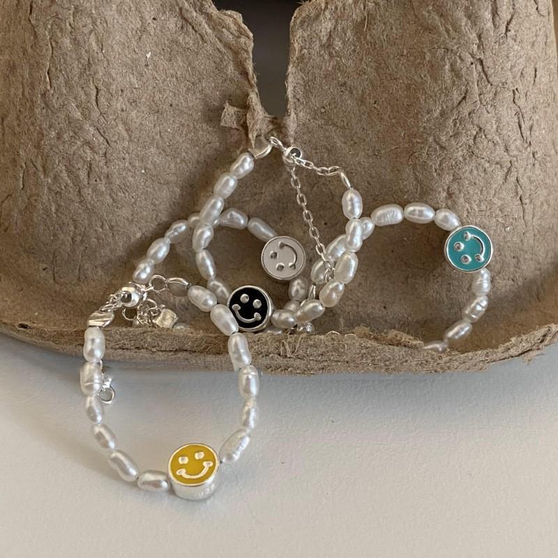 

And Versatile Stylish Smiley Face Natural Baroque Pearl Ring For Women With Design Unique Black Smile