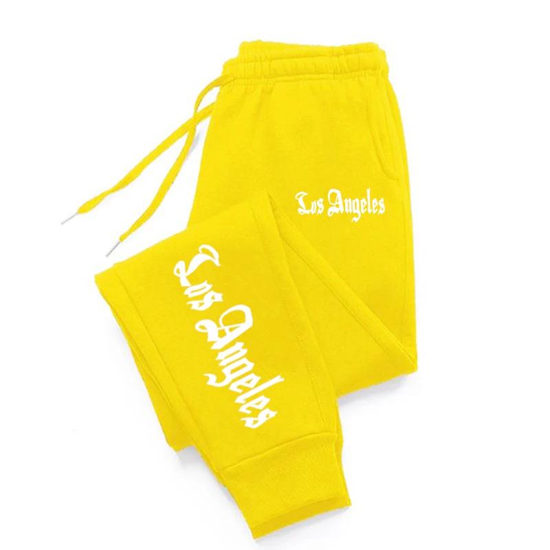 Los Angeles City Letter Print Men'S Women'S Trouser Loose Jogging Pant Fit Running Trousers Warm Jogger Casual Sweatpants Couple