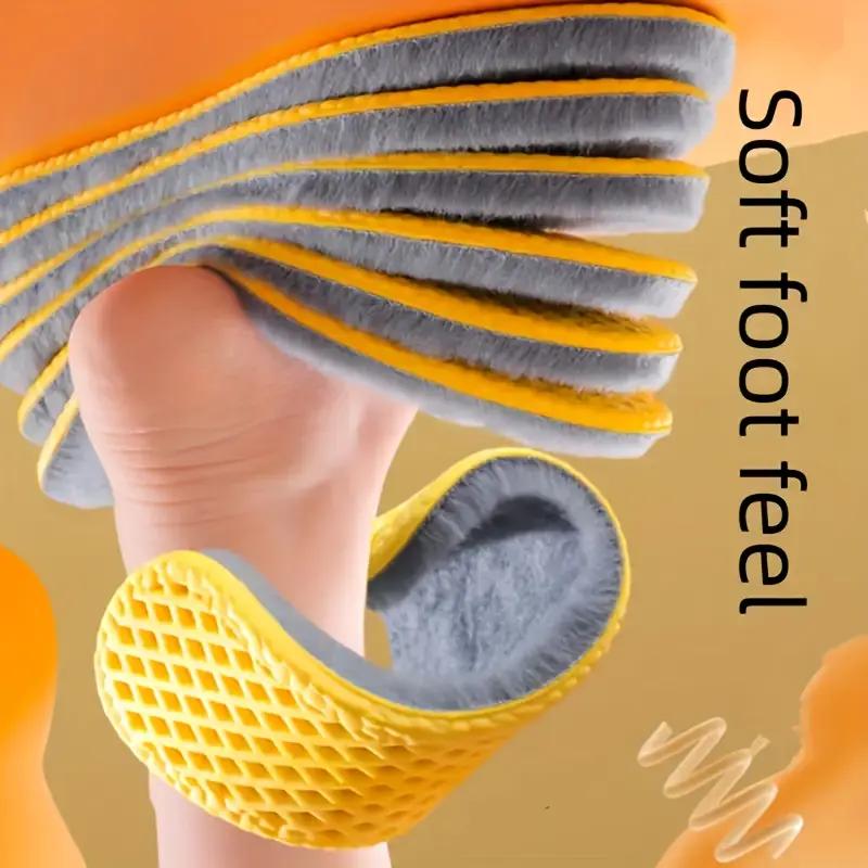 1 Pair Thermal Insoles - Cushioned & Plush Warmth, Non-Slip Grip - Winter Shoes, Athletic Sneakers, Snow Boots Shoe Insole