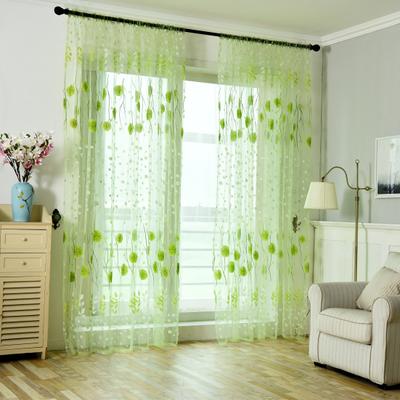 Fenster-Voile, heller Farbton, weit verbreitet, weiche Textur, eleganter Blumendruck, Fenster-Tüll-Vorhang für Wohnzimmer