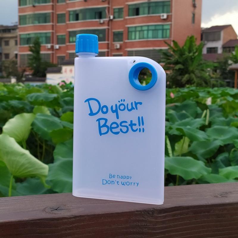 

Плоская бутылка для воды для путешествий с матовой поверхностью, бутылка для питья, портативная, выдавливаемая из бумаги, пластиковая бутылка для ноутбука, спортивная бутылка