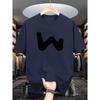 Summer Men's Casual Sports Loose Oversized Simple Letter Pattern Printed Round Neck Short Sleeved T-shirt Top