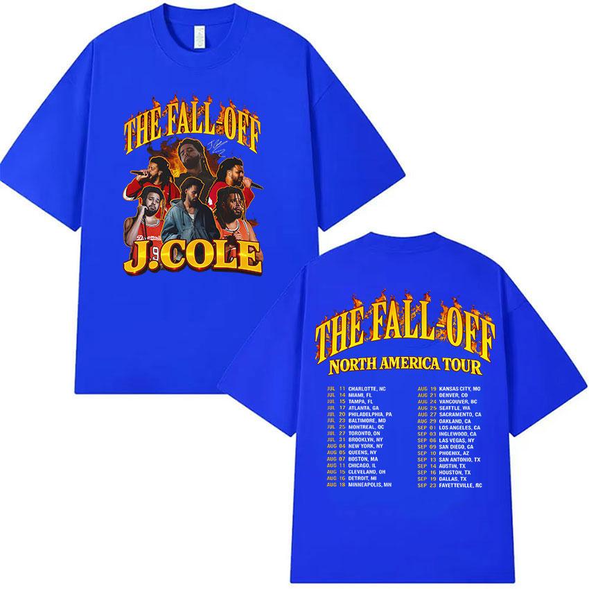 Rapper J.Cole The Fall Off North America Tour 2026 Graphic T-Shirt Unisex's Vintage High Quality Short Sleeve T Shirts Streetwear