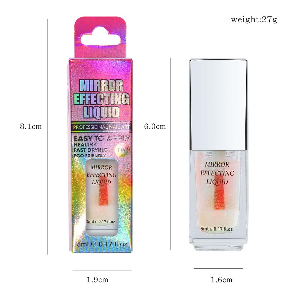 5ml Magic Chrome Liquid No Dust Aurora Powder Chrome Metallic Mirror Effect Nail Gel Polish Lacquer Paint Semi Permanent