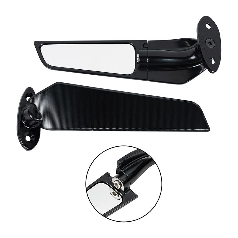 2PCS Motorcycle Mirrors Modified Wind Wing Adjustable Rotating Rearview Mirror For YAMAHA R6 1999-2011