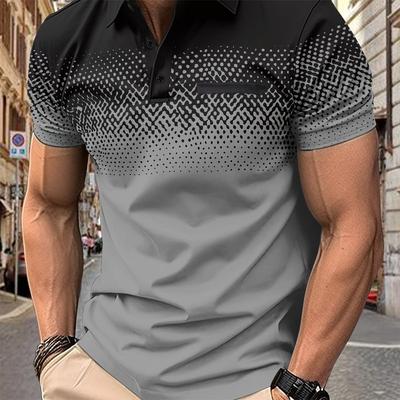Sommerliches Herren-Poloshirt mit 3D-Digitaldruck, lässig, dünn, normal, schnelltrocknend und bequem, kurzärmelig