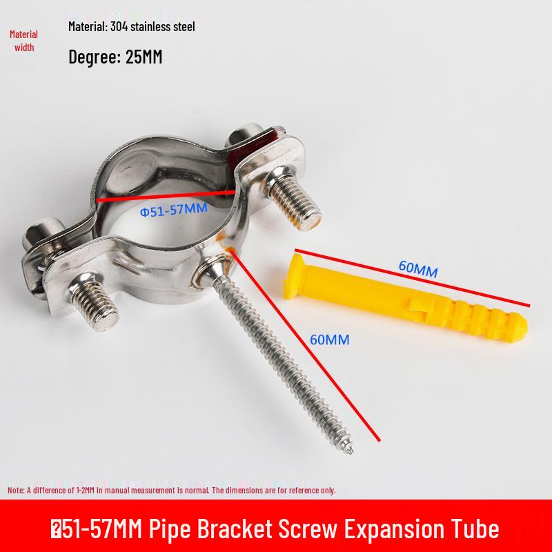 304 Stainless Steel Expansion Screw Pipe Bracket Clamp for PVC Pipes