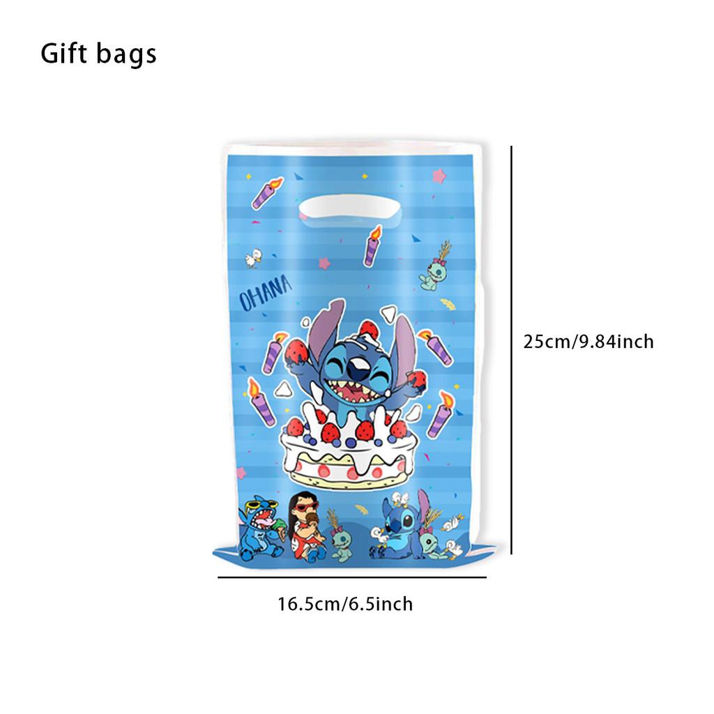 Kids Party Stitch Candy Bags With Plastic Material For Birthday Decor Gifts And