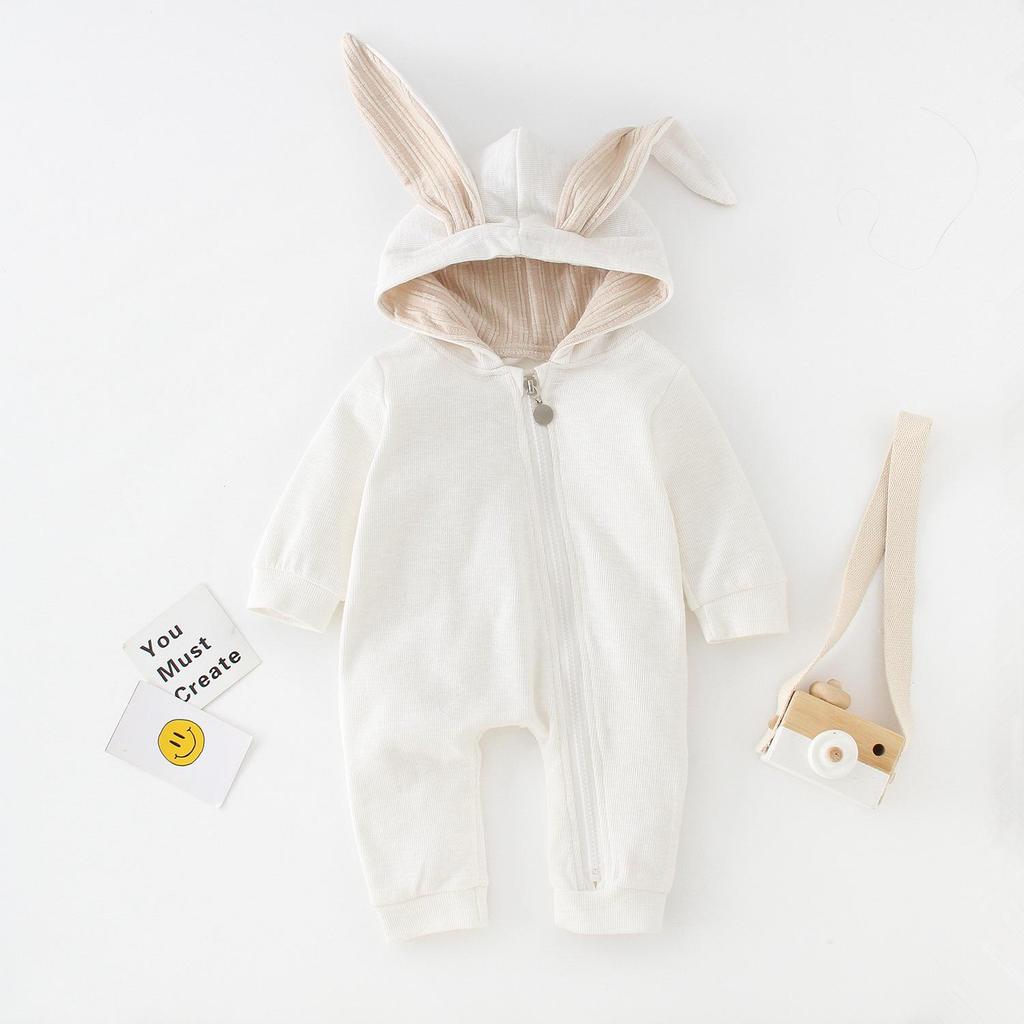Innovative Baby & Toddler Hooded Rabbit Onesie with Ears - Zipper Romper