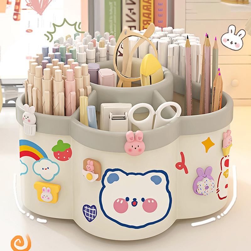 1 Stück um 360 ° drehbarer Stifthalter – multifunktionaler Schreibtisch-Organizer, geeignet für Make-up-Stifte und Schreibwaren für Studenten