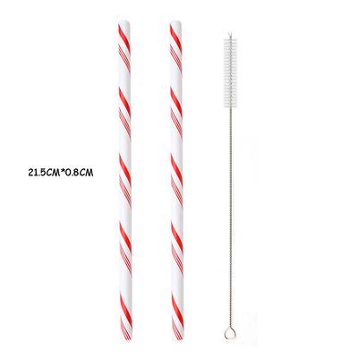 New Colorful Reusable Metal Straws Set with Cleaner Brush 304 Stainless Steel Drinking Straw Milk Drinkware Bar Party Drink Accessory